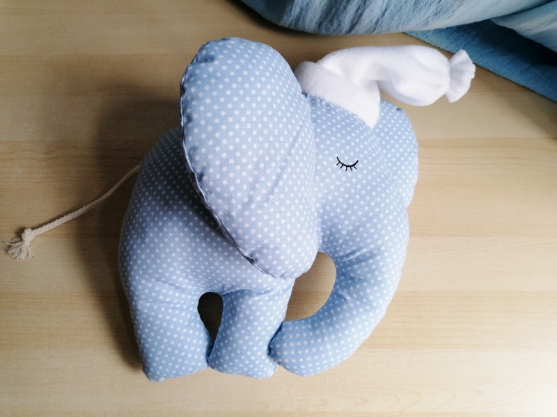 Slon polštářek - modrý