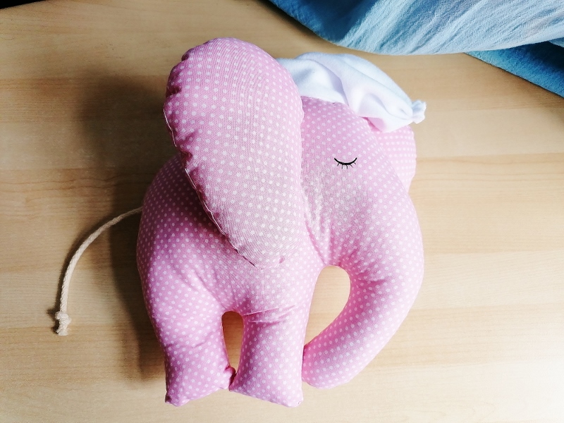 Slon polštářek - růžový